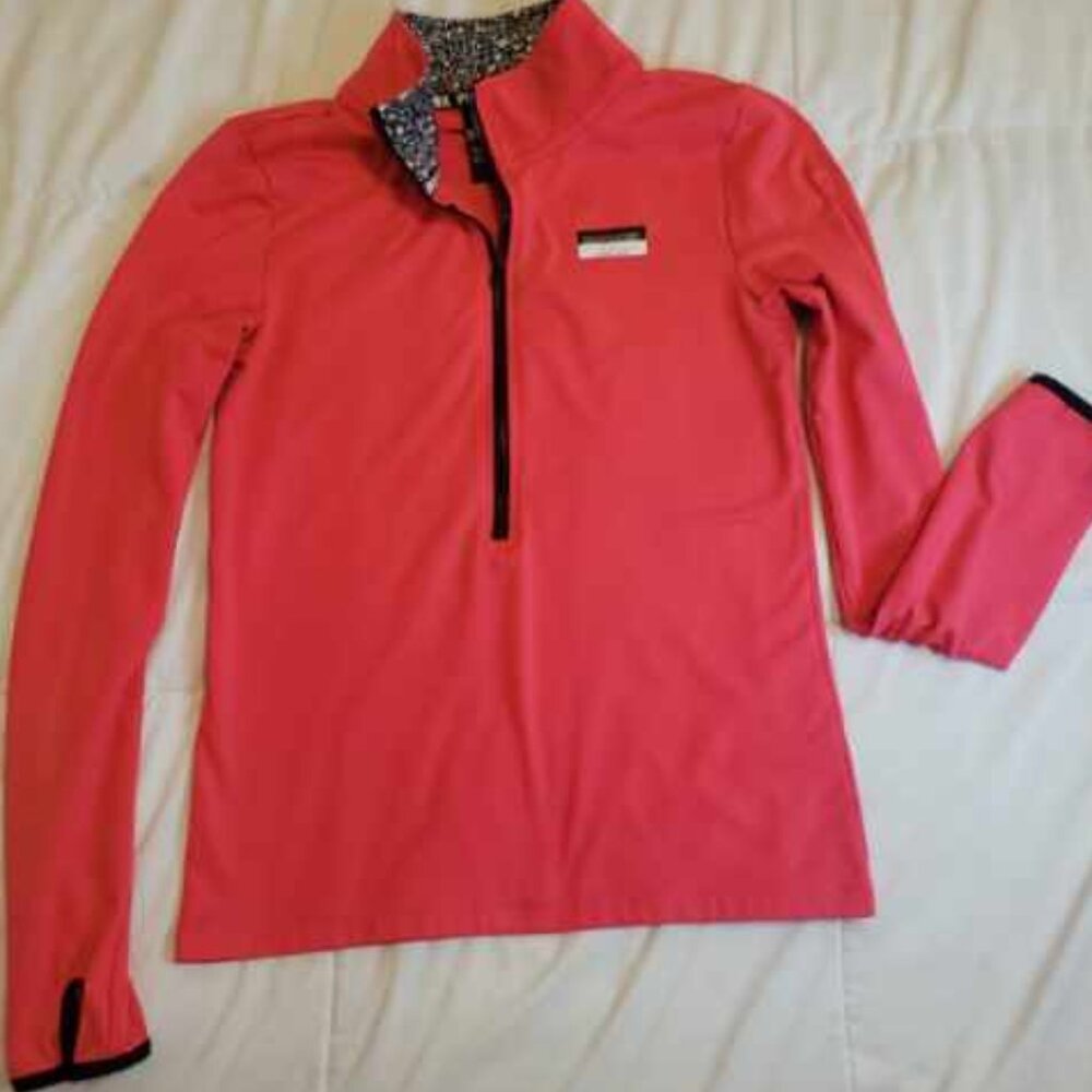 Women's Victoria's Secret Pink Half Zip Jacket Size M Medium Hot Pink Mock Neck